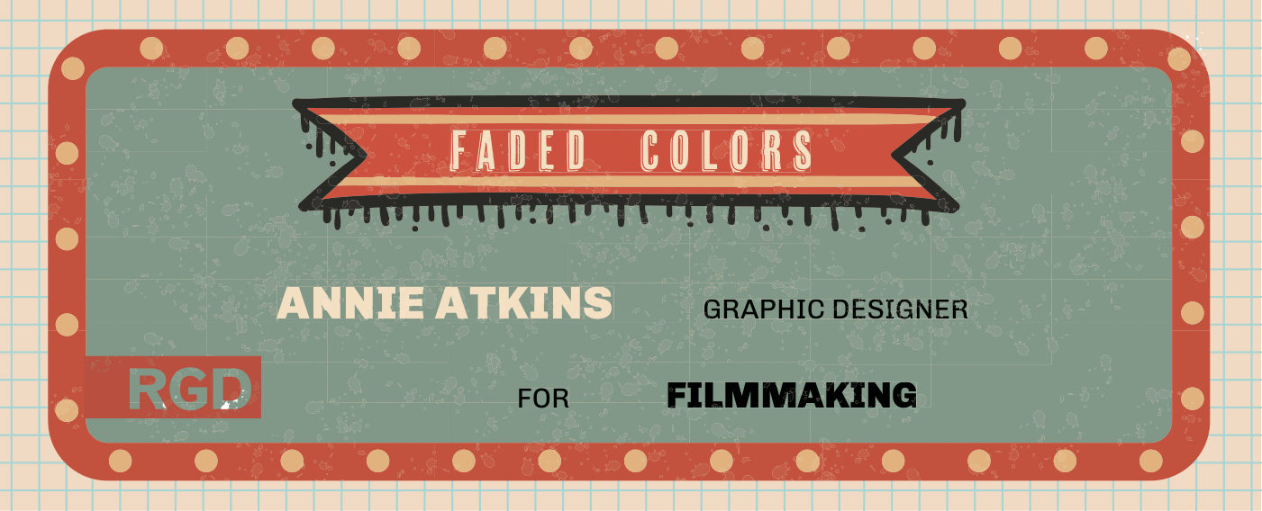Invitation card front with the Faded Colors banner