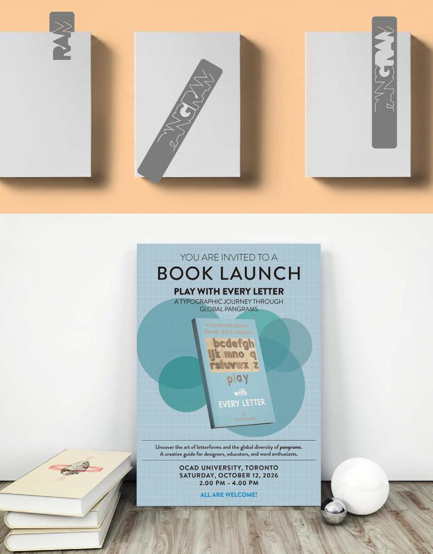 Book launch poster with matching bookmarks