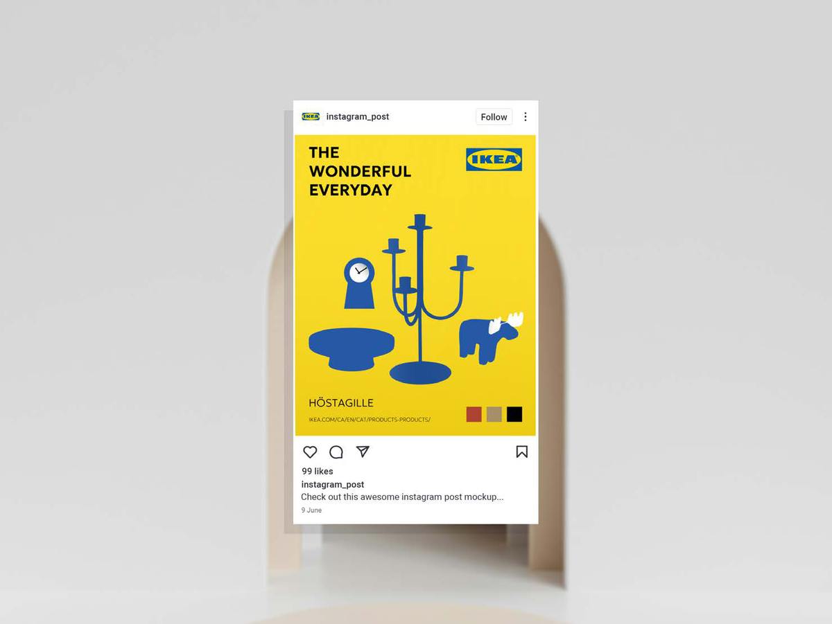 Instagram post mockup for IKEA, The Wonderful Everyday