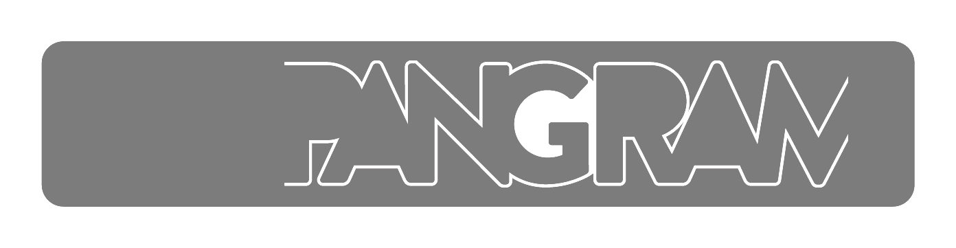 Grey bookmark with the word Pangram in outlined letters