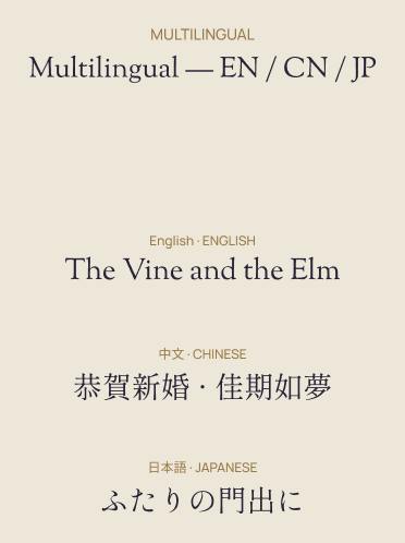 One card title in English, Chinese and Japanese