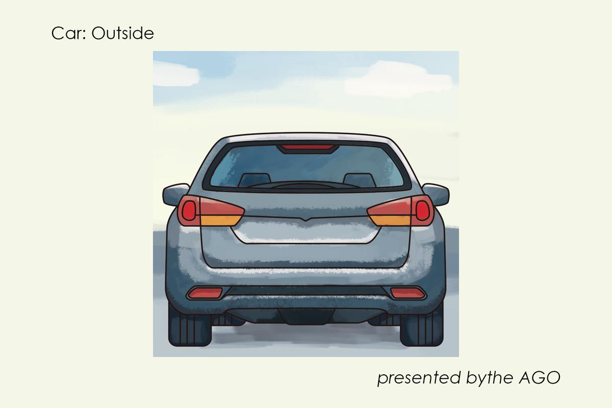 Postcard: the car from the outside