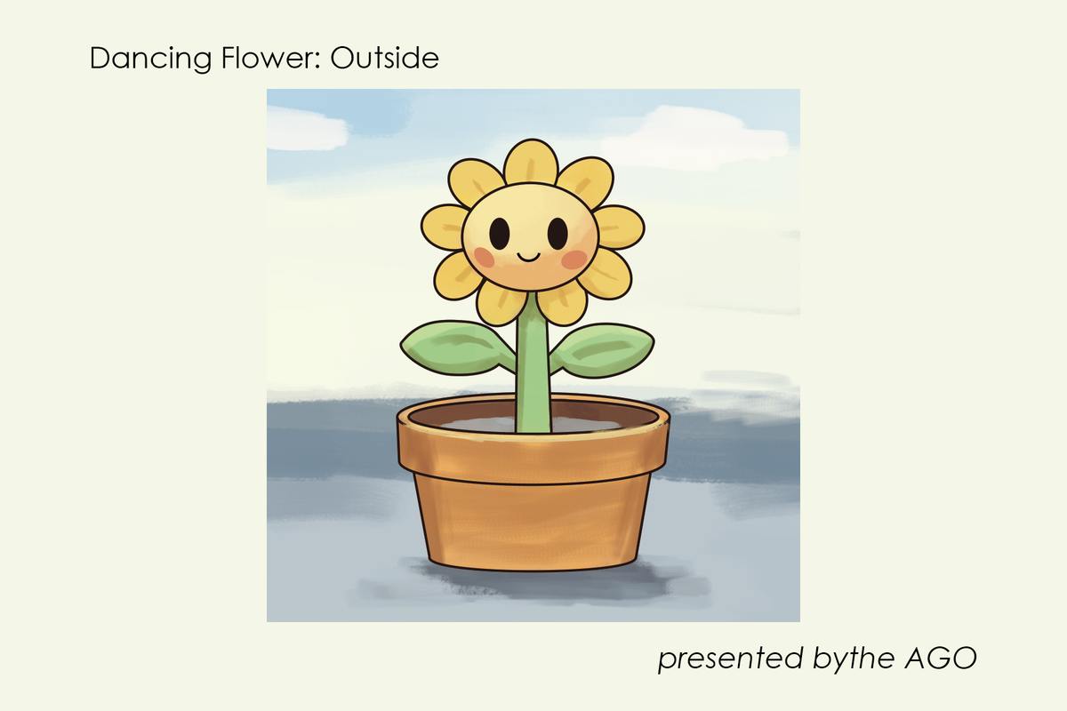 Postcard: the dancing flower from the outside