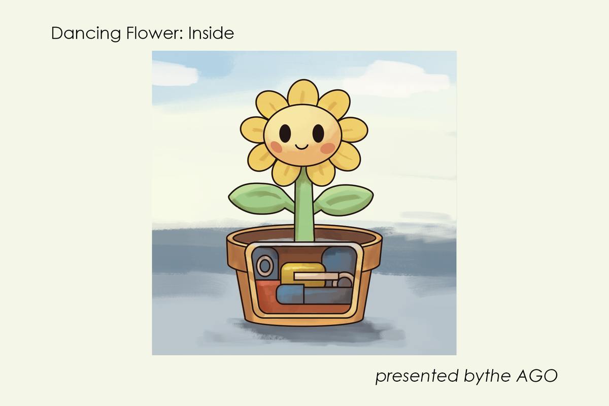 Postcard: the dancing flower from the inside
