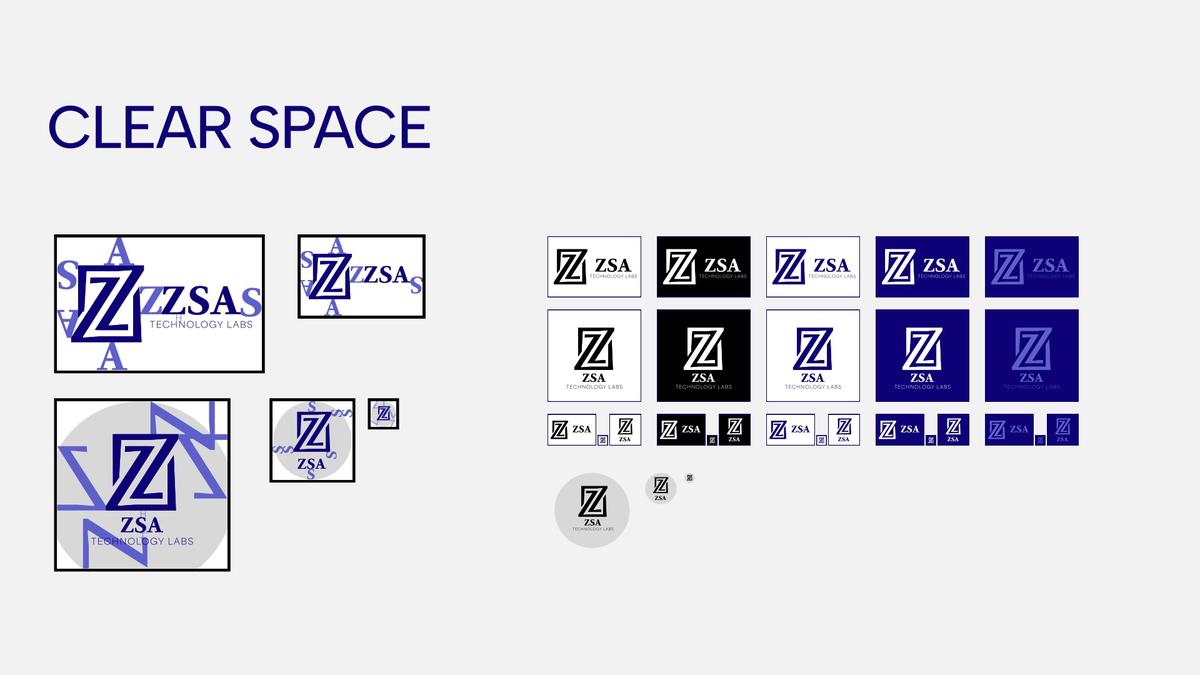 March draft of the clear space page, with construction boxes drawn over the Z mark